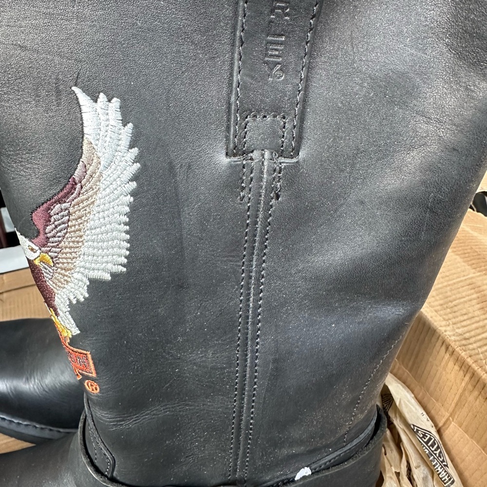 Harley-Davidson Darren eagle black boots damaged box perfect condition size 11.5 - Picture 5 of 7
